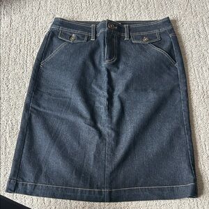 Khakis Dark Blue Denim A-Line Skirt